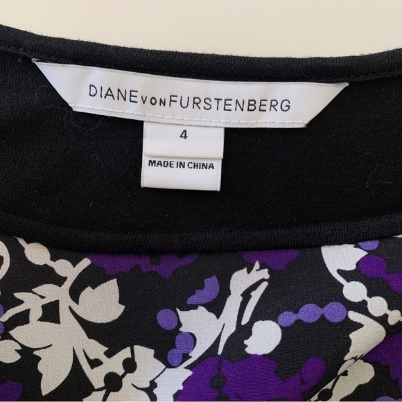 Diane Von Furstenberg Ora Floral Silk Blouse 4 Contrast Back - Picture 5 of 10